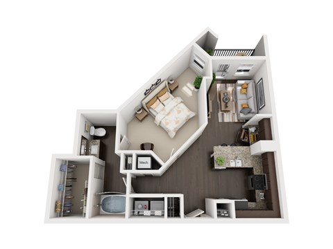 A5 Floor plan at Civic at Frisco Square Apartments, Frisco, Texas